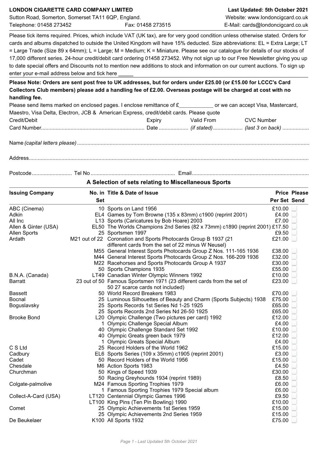 LCCC Thematic List