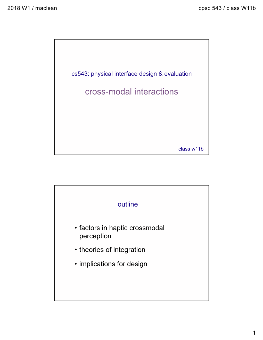 Cross-Modal Interactions