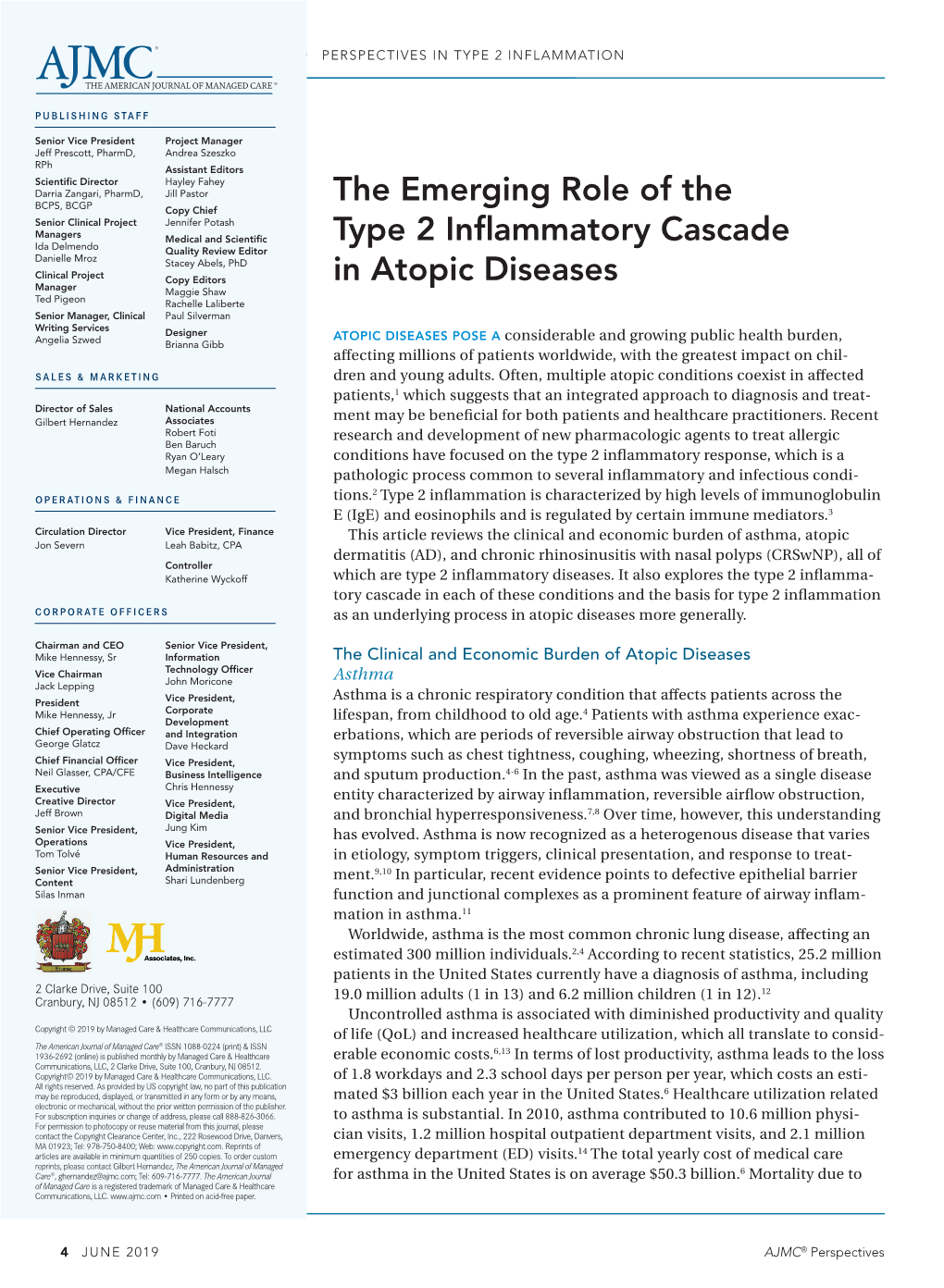 The Emerging Role of the Type 2 Inflammatory Cascade in Atopic