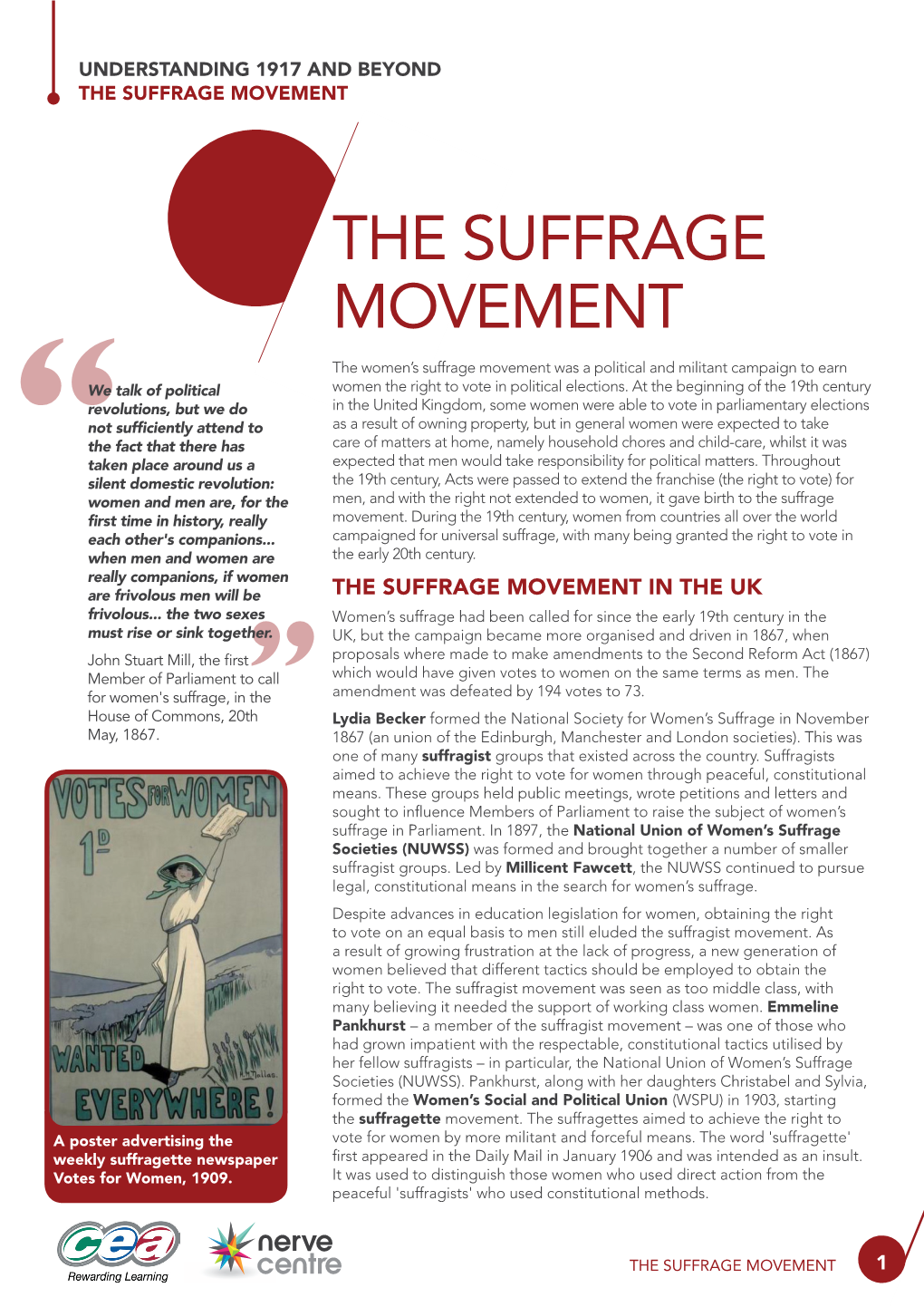 The Suffrage Movement