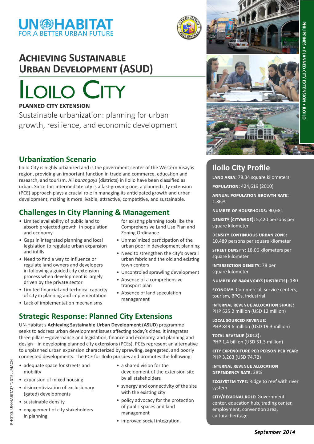 Iloilo City Planned City Extension Sustainable Urbanization: Planning for Urban Growth, Resilience, and Economic Development