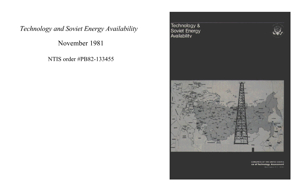 Technology and Soviet Energy Availability