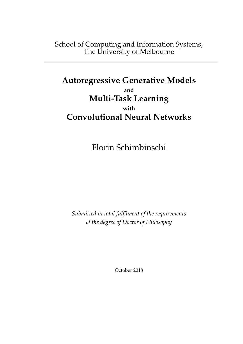 Autoregressive Generative Models Multi-Task Learning Convolutional