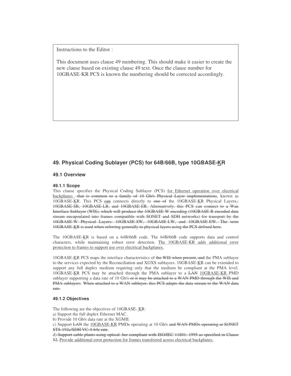 49. Physical Coding Sublayer (PCS) for 64B/66B, Type 10GBASE-KR