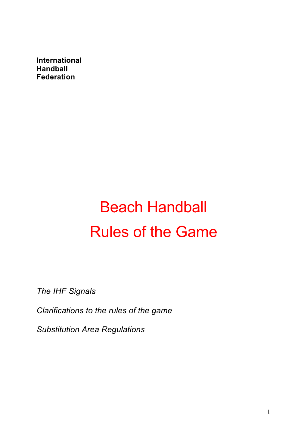 Beach Handball Rules of the Game