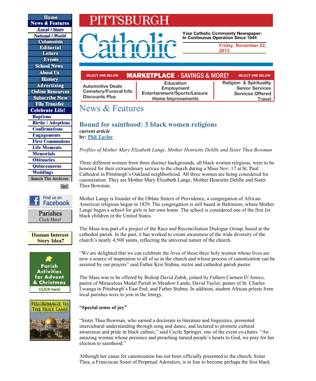 Pittsburgh Catholic Article