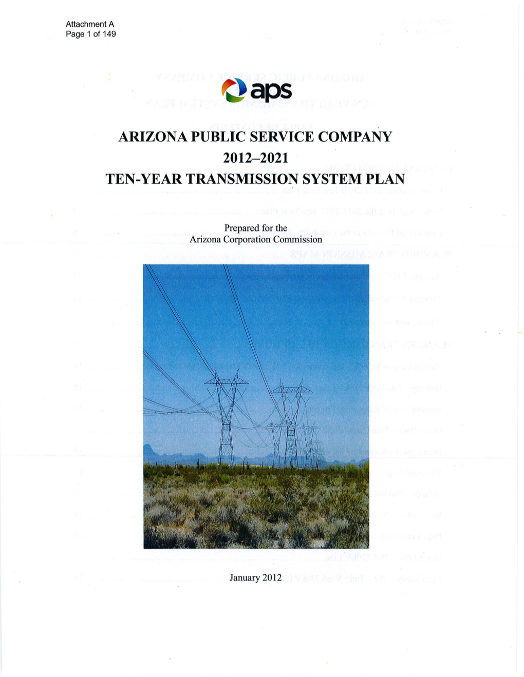 Arizona Public Service Company Ten-Year Transmission System Plan