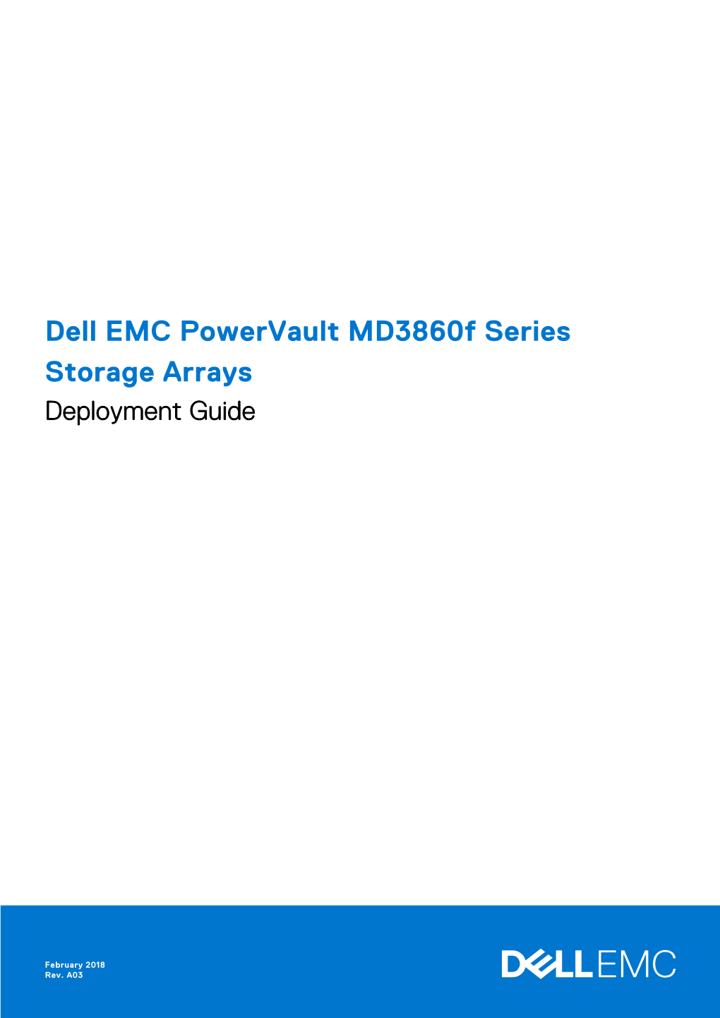 Dell EMC Powervault Md3860f Series Storage Arrays Deployment Guide