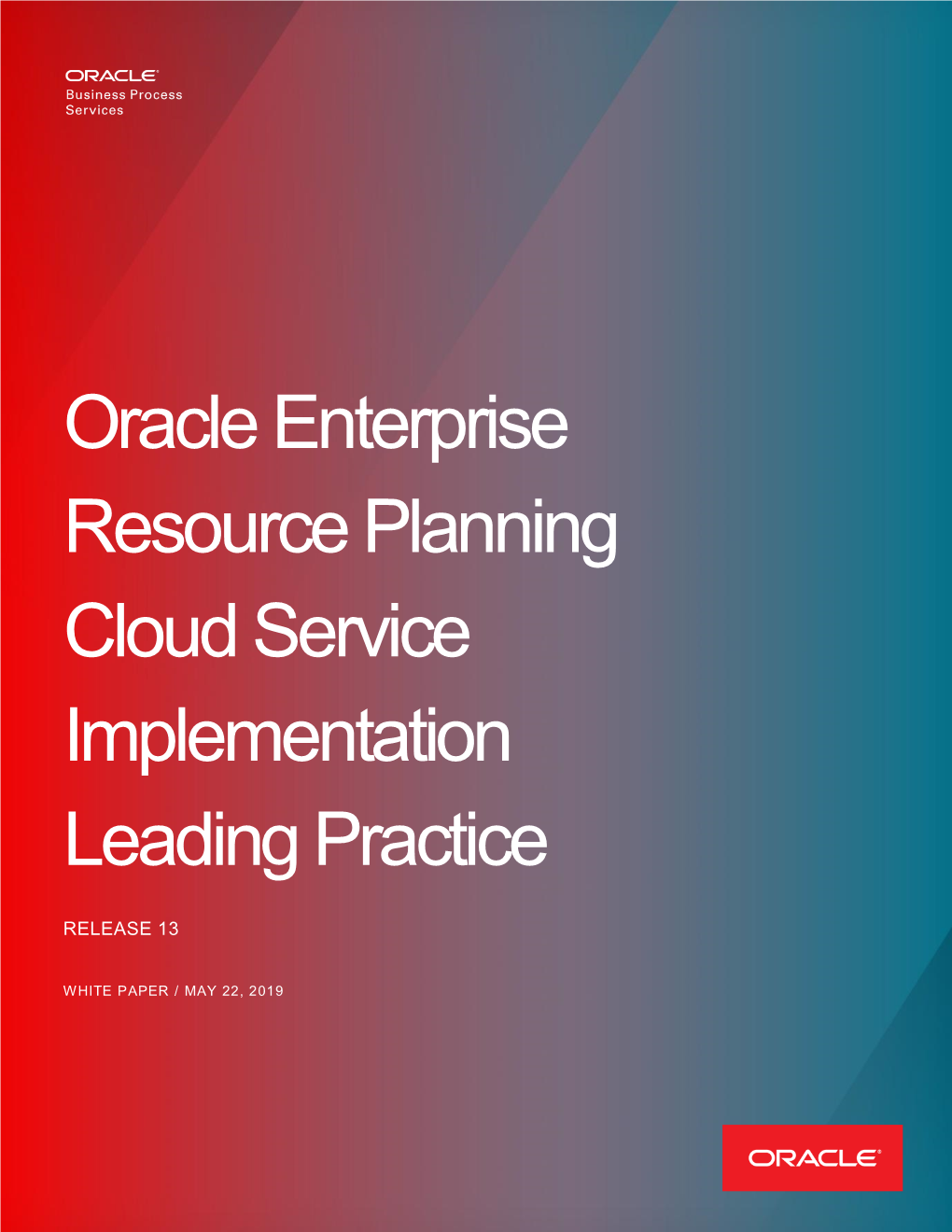 Oracle ERP Cloud Service Implementation Leading Practice