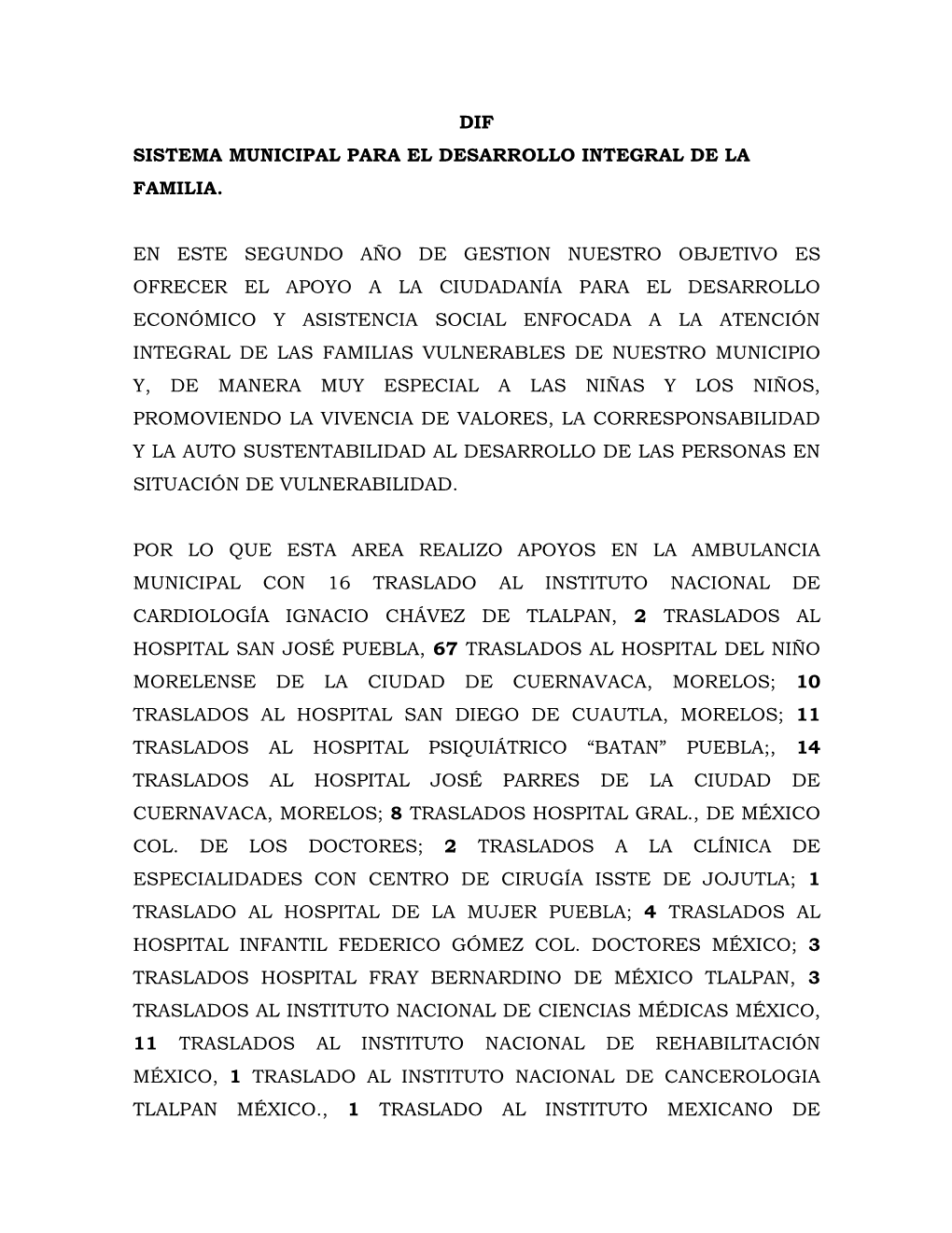 Dif Sistema Municipal Para El Desarrollo Integral De La Familia