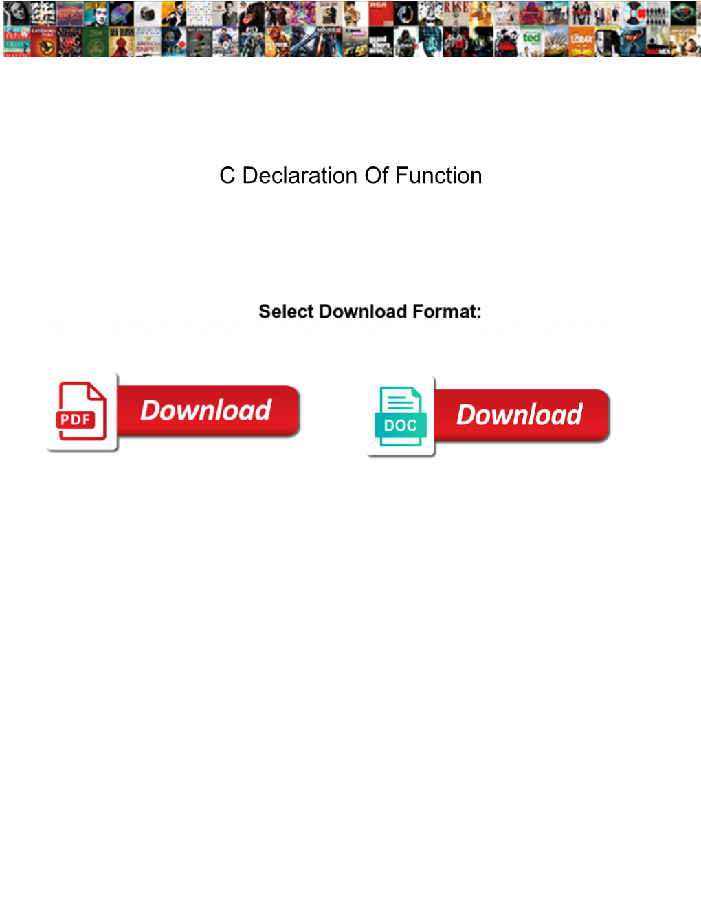 C Declaration of Function