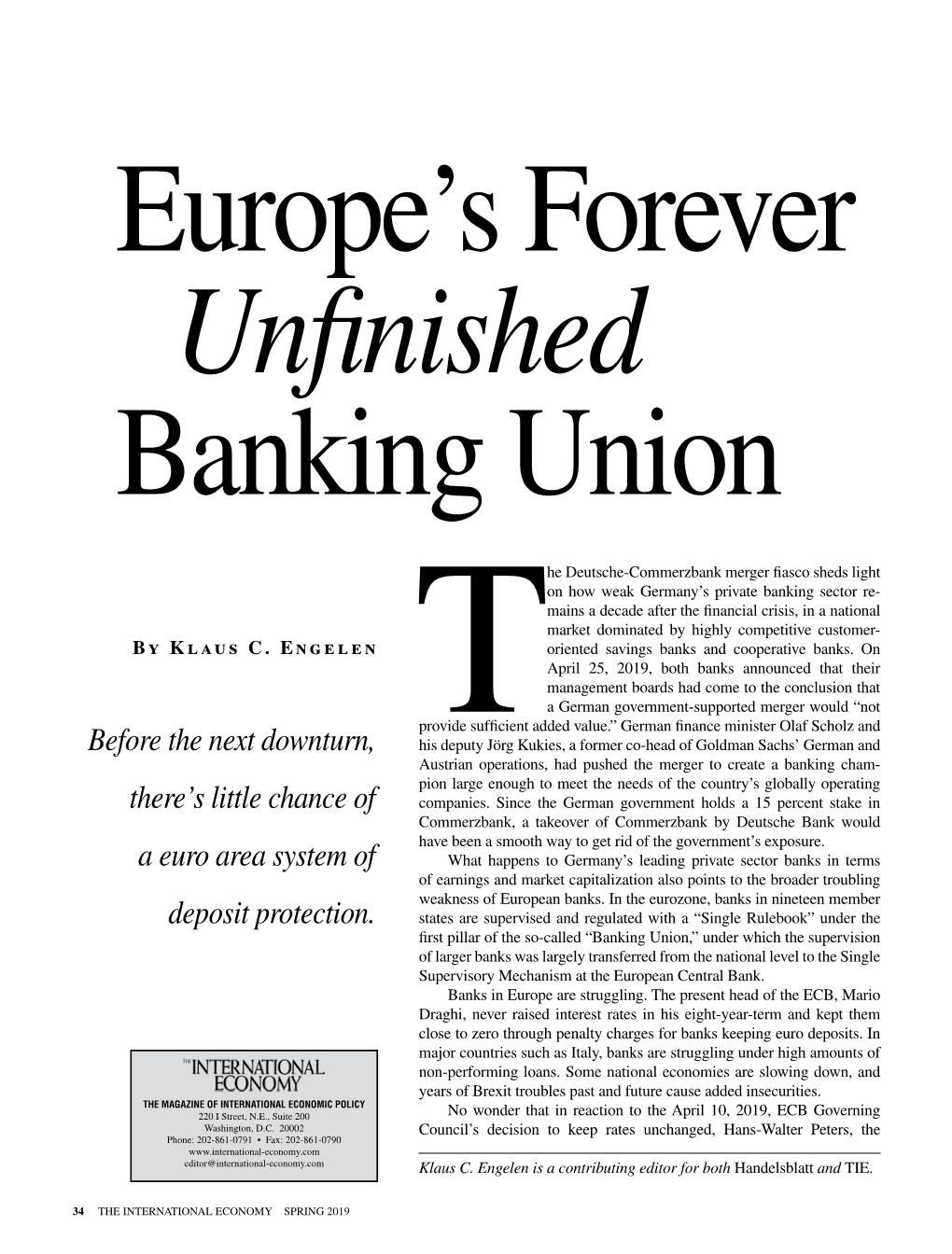 Europe's Forever Unfinished Banking Union