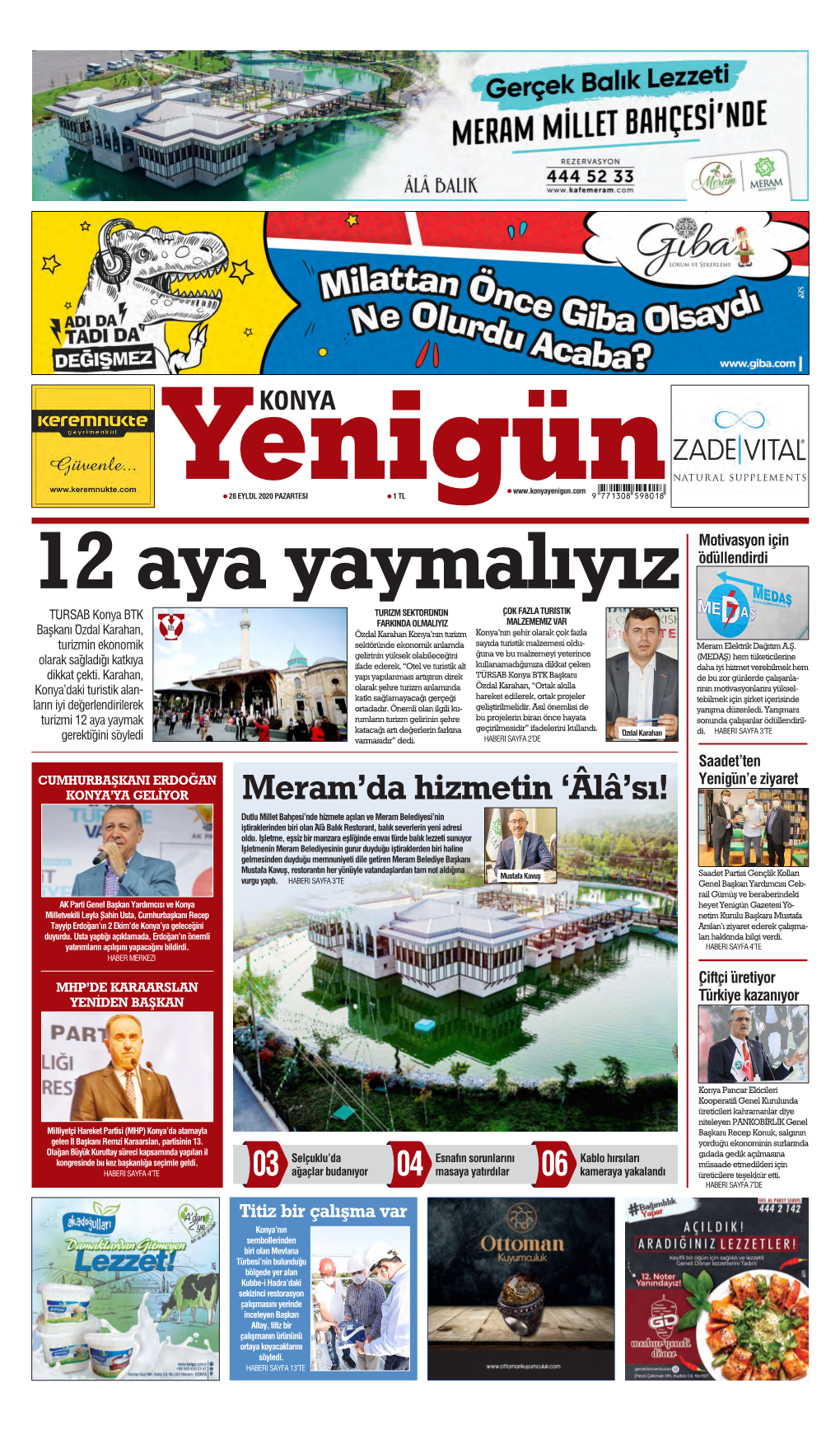 Âlâ’Sı! Dutlu Millet Bahçesi’Nde Hizmete Açılan Ve Meram Belediyesi’Nin Iştiraklerinden Biri Olan Âlâ Balık Restorant, Balık Severlerin Yeni Adresi Oldu