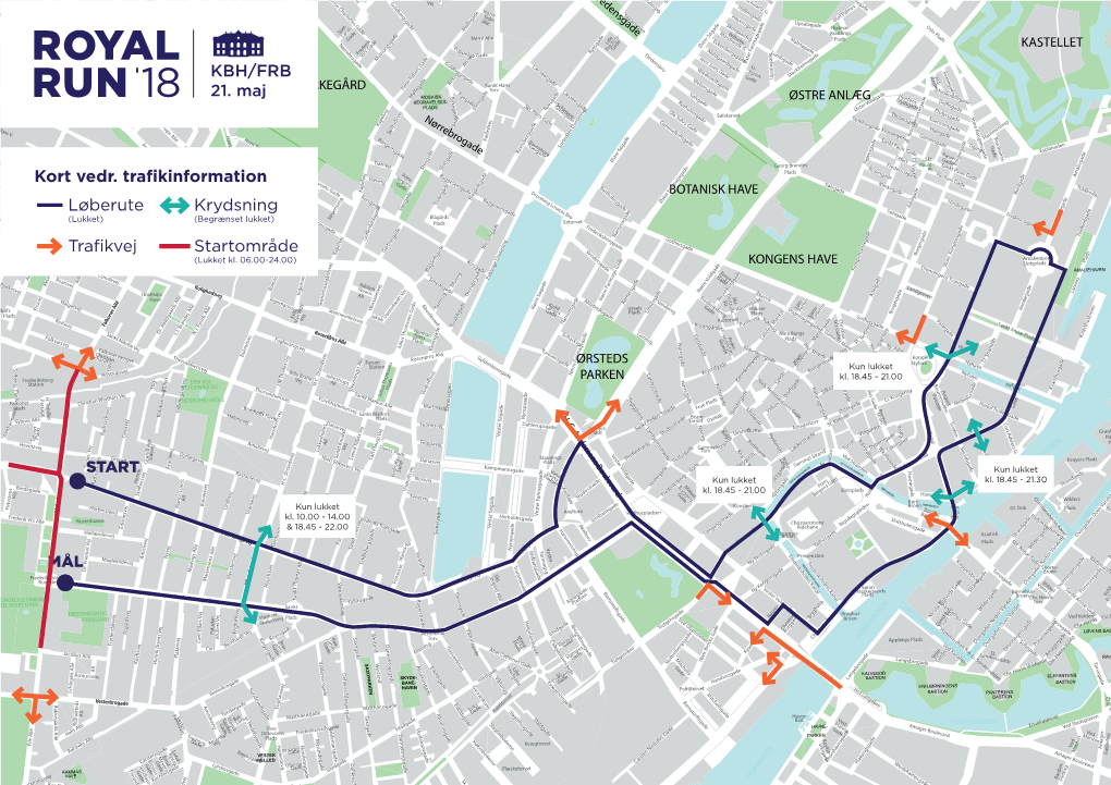 Løberute Trafikvej Krydsning Startområde Kort Vedr