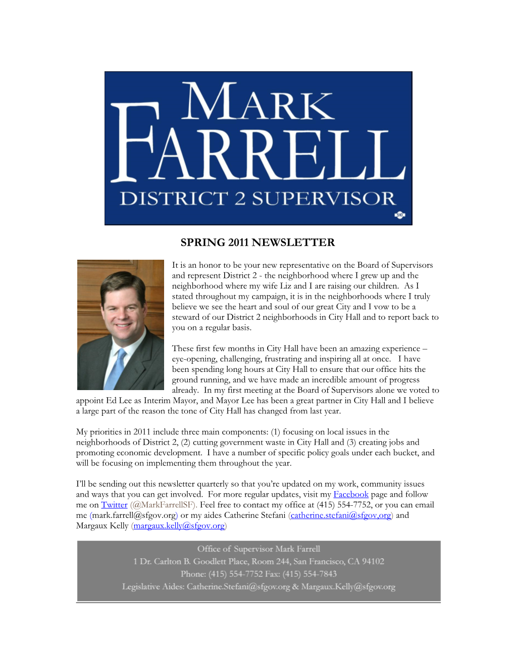 Spring 2011 Newsletter