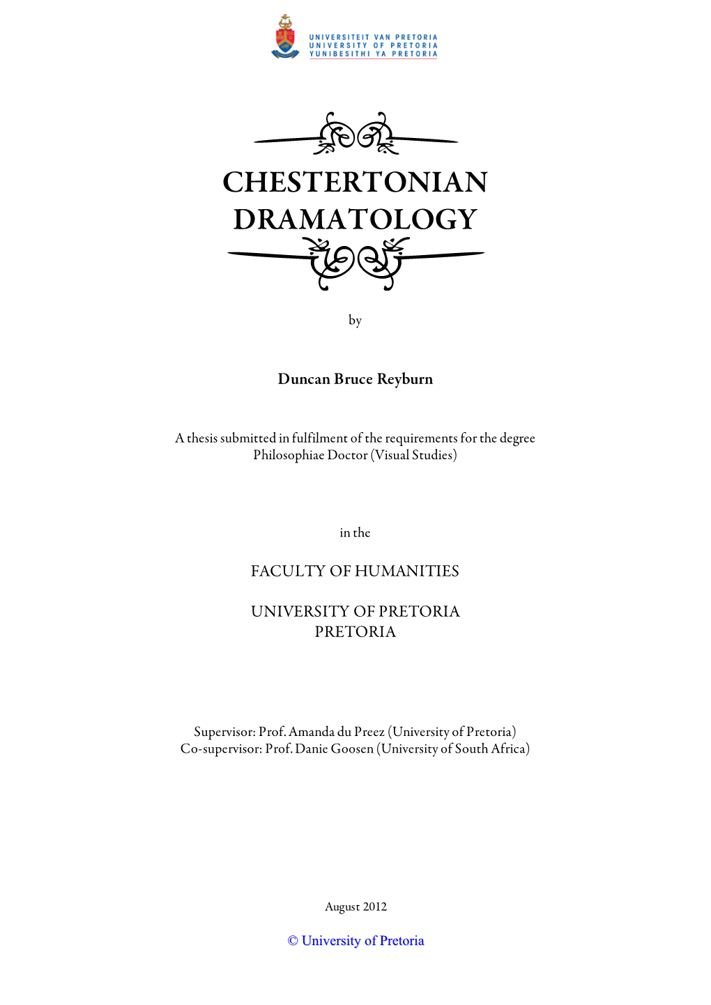 Chestertonian Dramatology