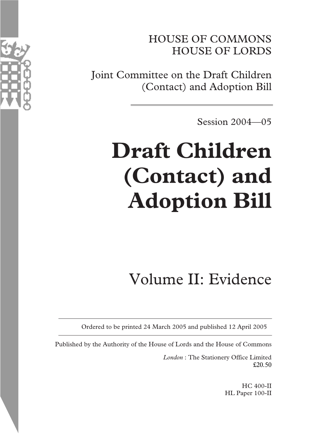 Draft Children (Contact) and Adoption Bill