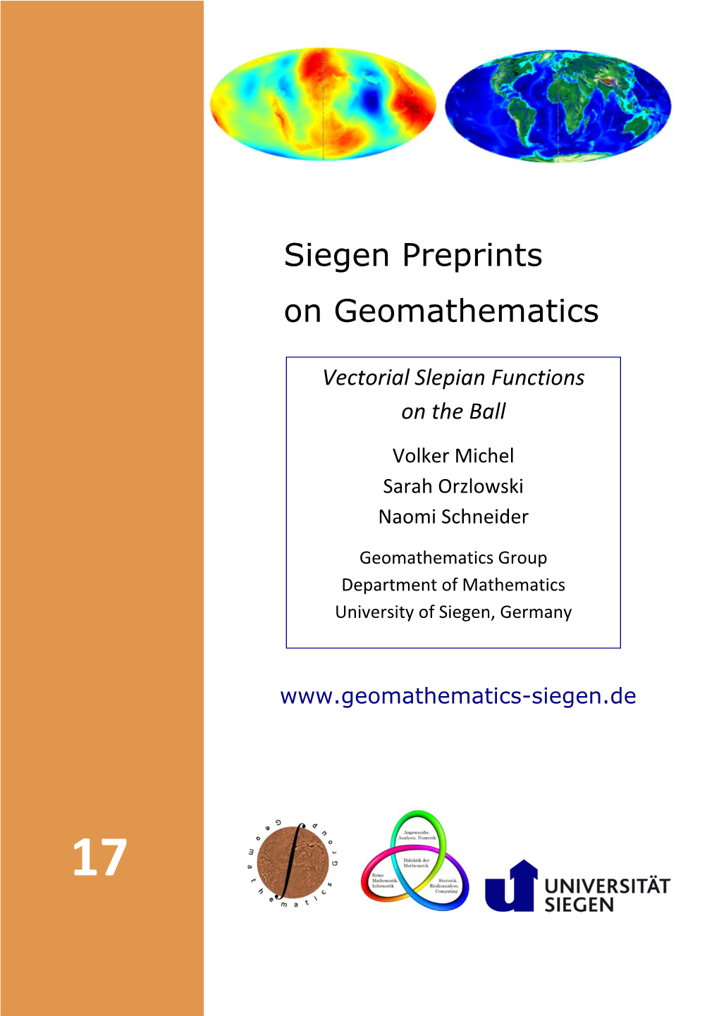 Siegen Preprints on Geomathematics