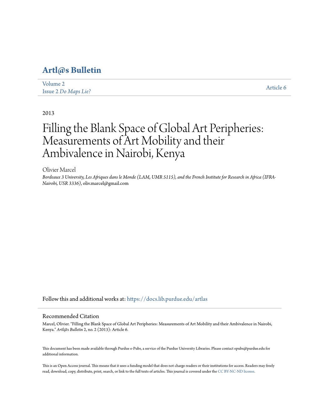 Filling the Blank Space of Global Art Peripheries