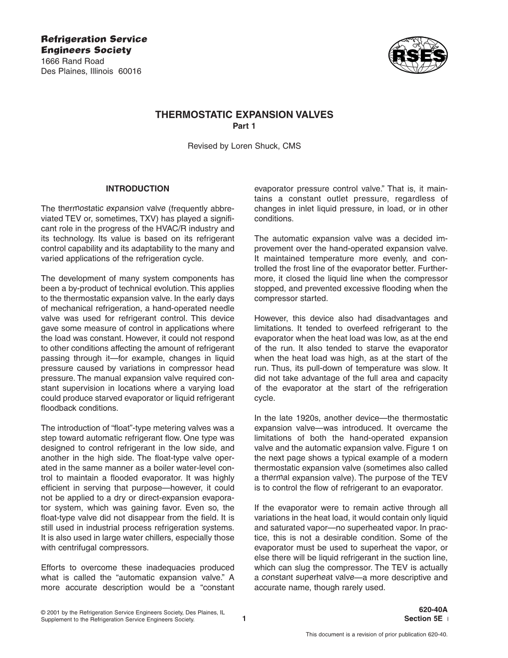 THERMOSTATIC EXPANSION VALVES Part 1