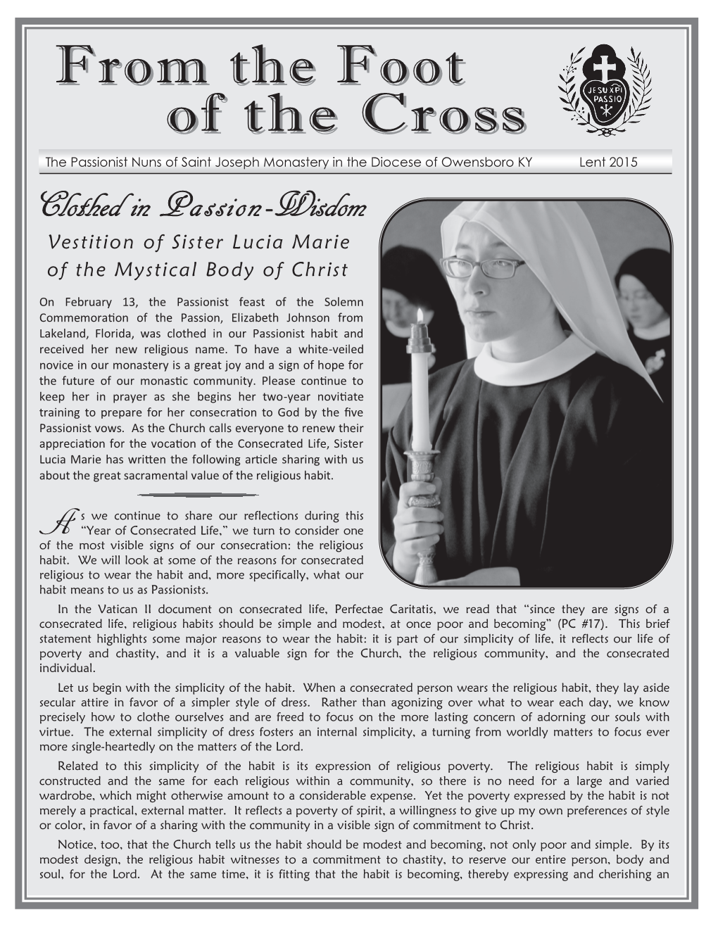 Vestition of Sister Lucia Marie of the Mystical Body of Christ