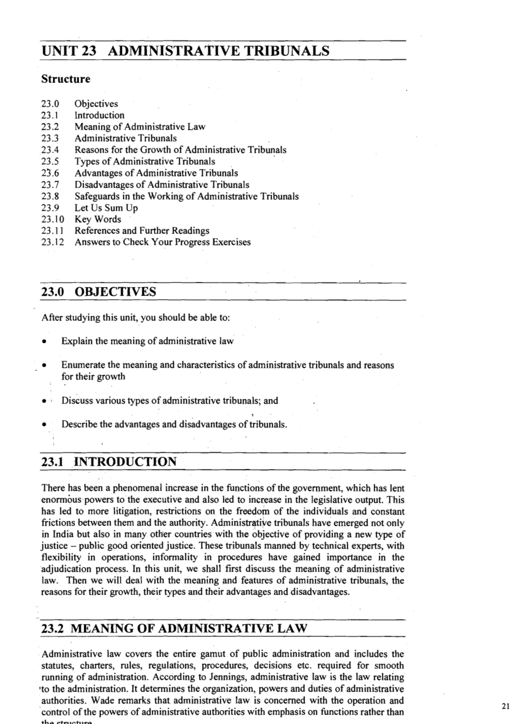 Unit 23 Administrative Tribunals