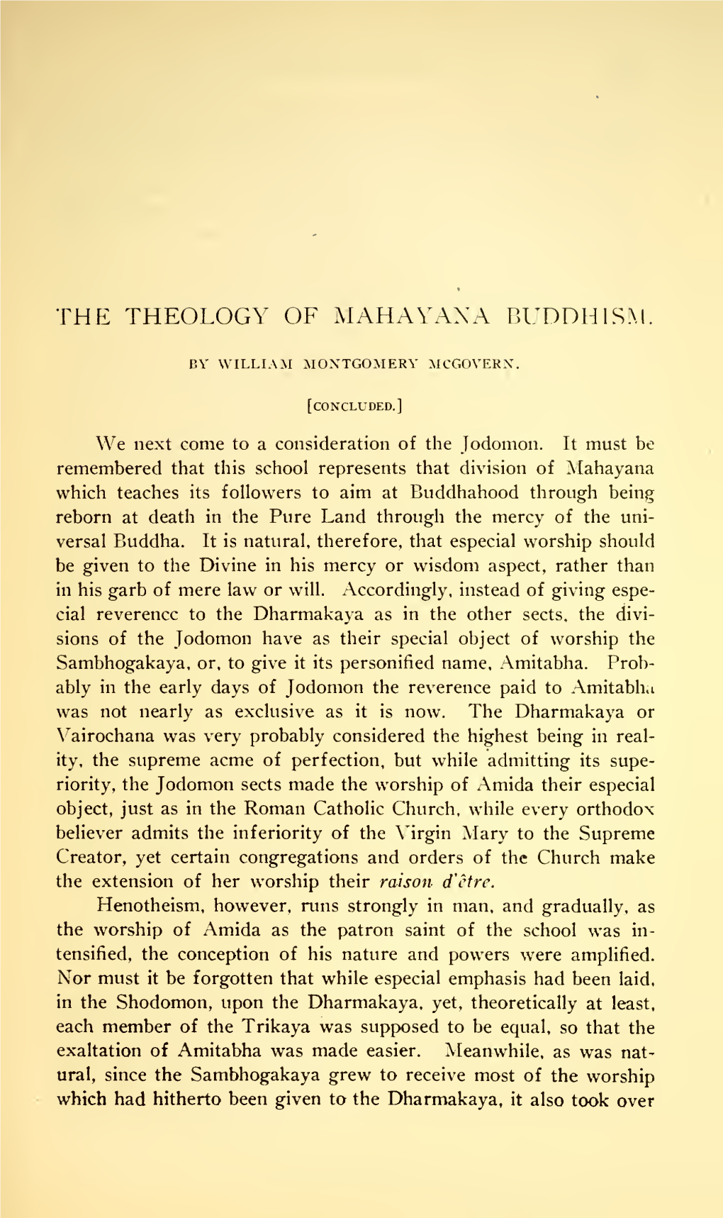 The Theology of Mahayana Buddhism