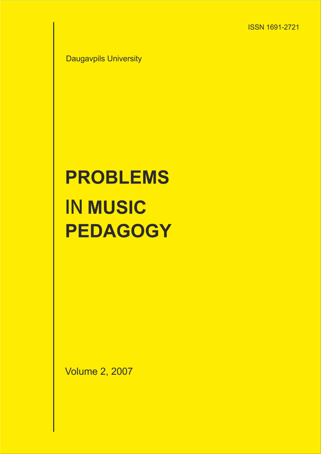Problems in Music Pedagogy