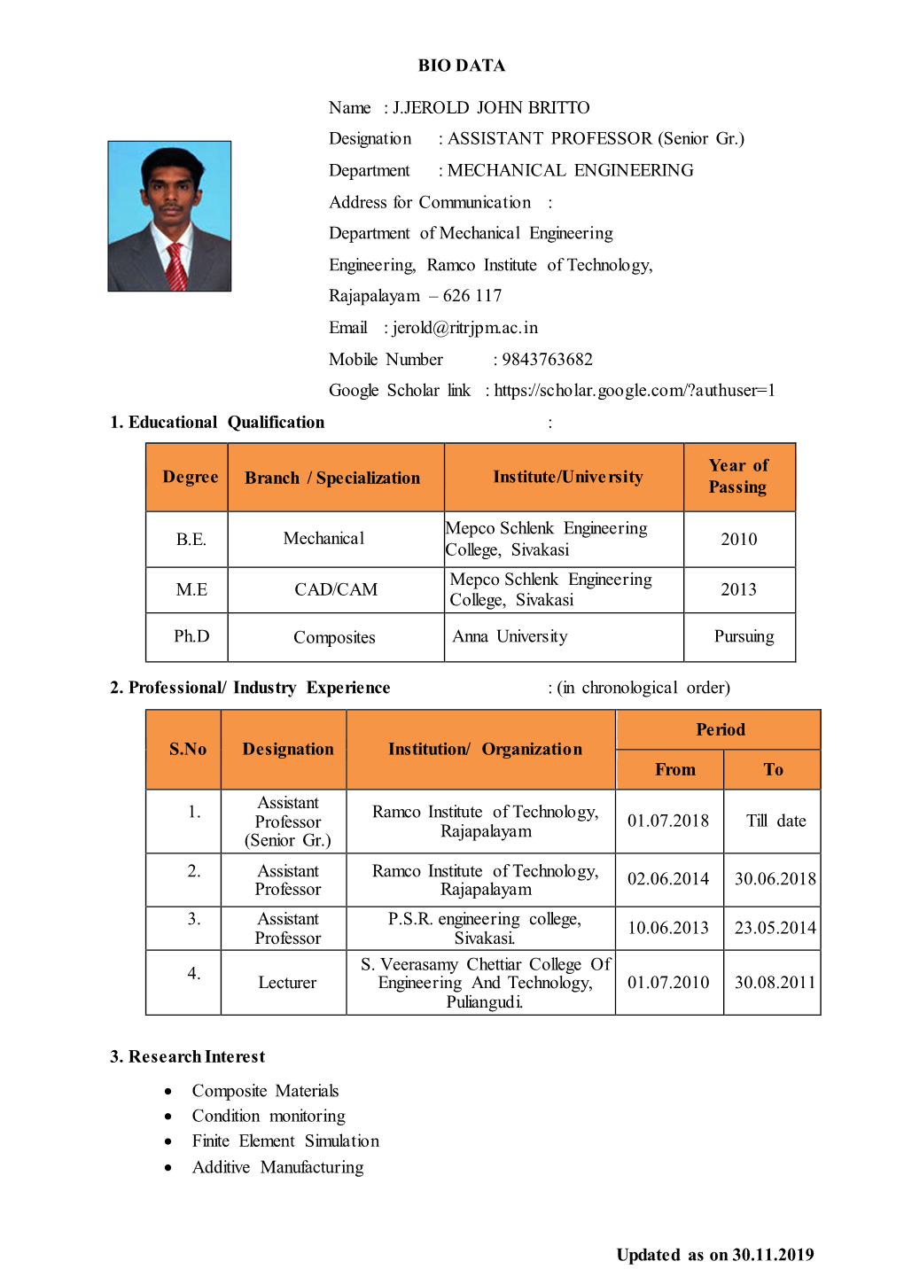 Faculty Profile