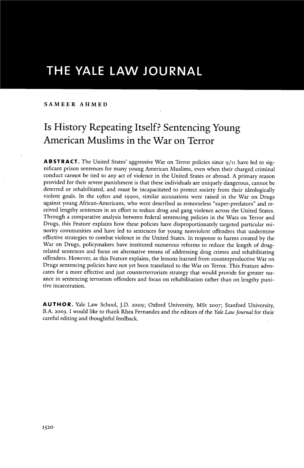 Sentencing Young American Muslims in the War on Terror