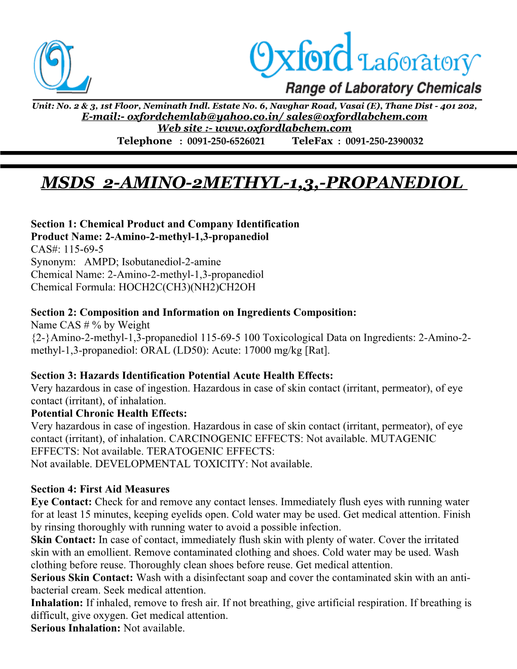 Safety (MSDS) Data for Agarose