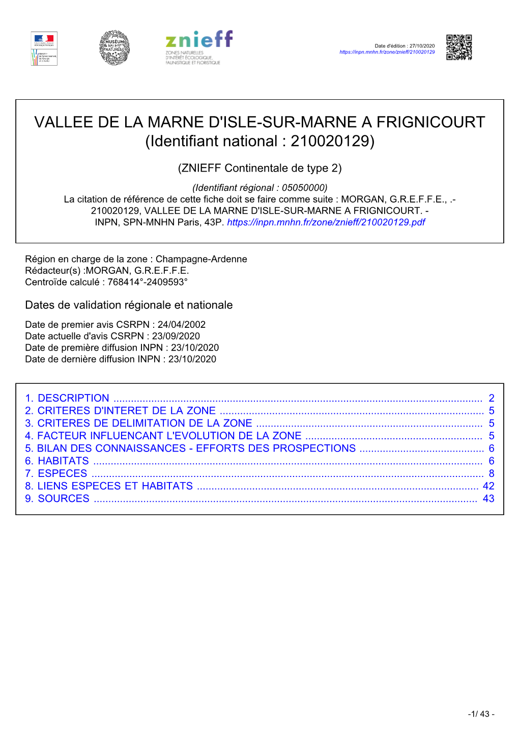 VALLEE DE LA MARNE D'isle-SUR-MARNE a FRIGNICOURT (Identifiant National : 210020129)