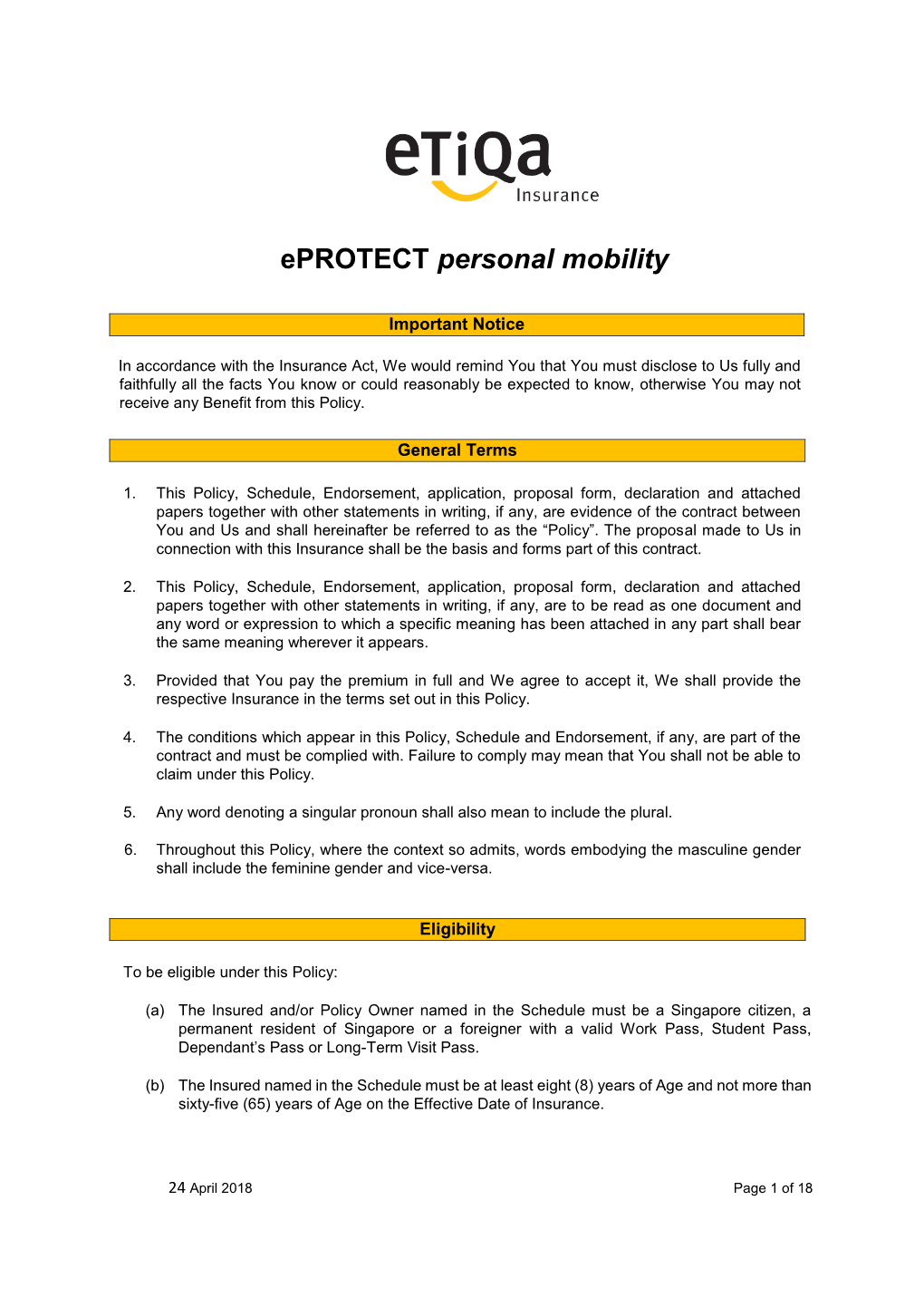 Eprotect Personal Mobility