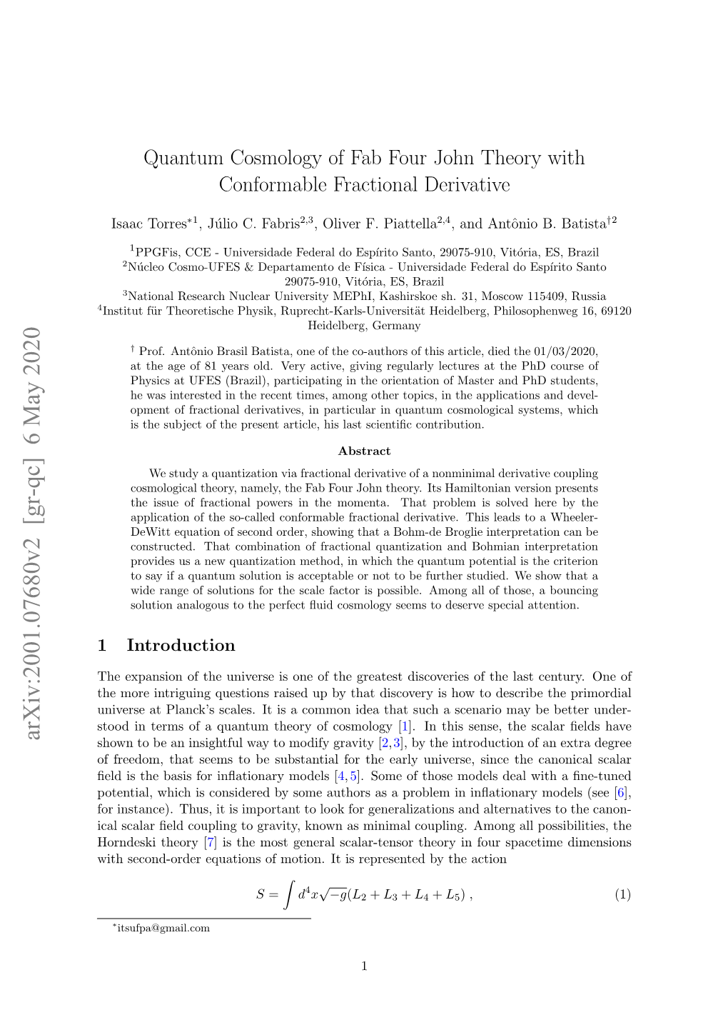 Quantum Cosmology of Fab Four John Theory with Conformable Fractional Derivative