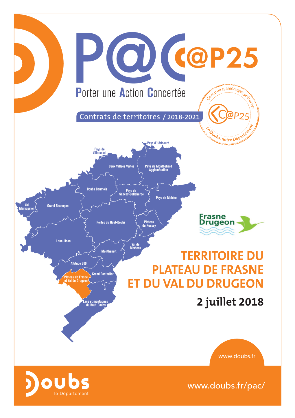 TERRITOIRE DU PLATEAU DE FRASNE ET DU VAL DU DRUGEON 2 Juillet 2018