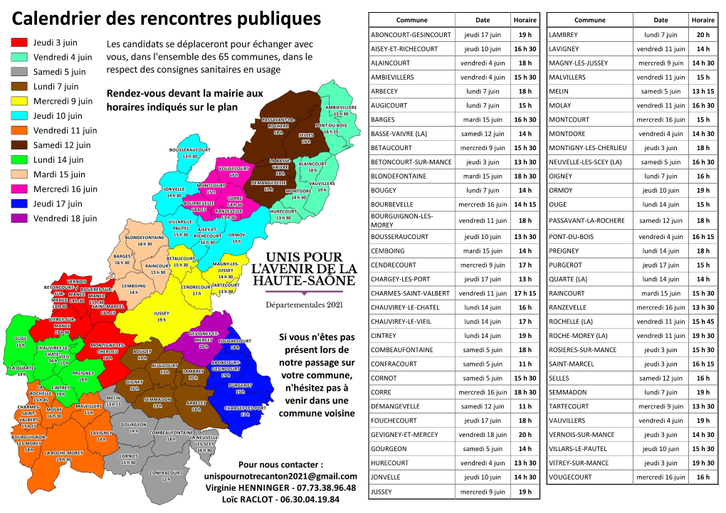 Calendrier Des Rencontres Publiques