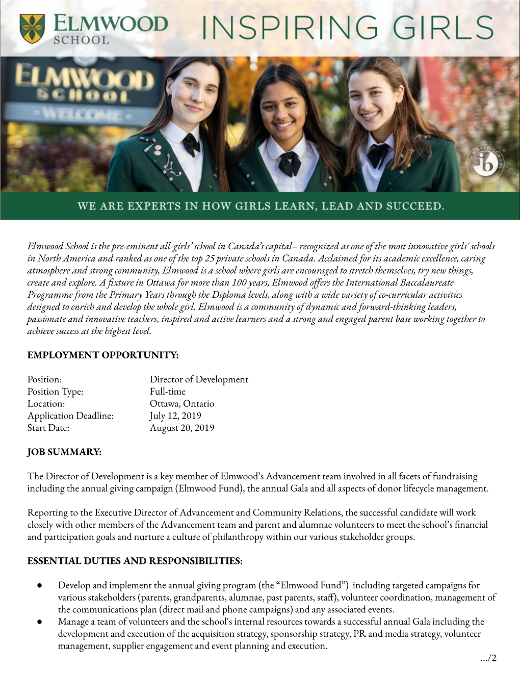 Elmwood School Is the Pre-Eminent All-Girls' School In