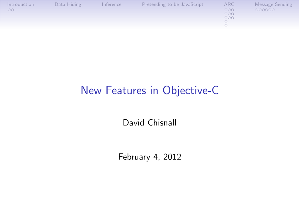 New Features in Objective-C