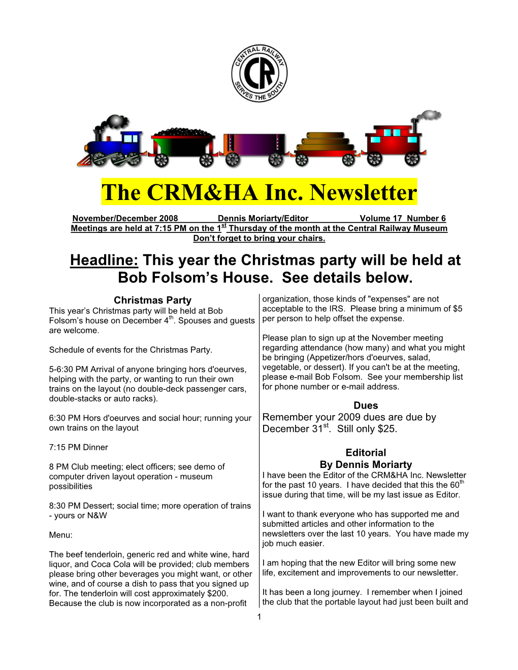 The CRM&HA Inc. Newsletter