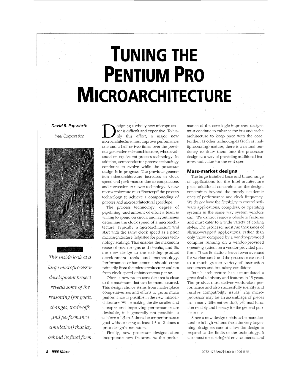 Tuning Pentium Pro Microarchitecture