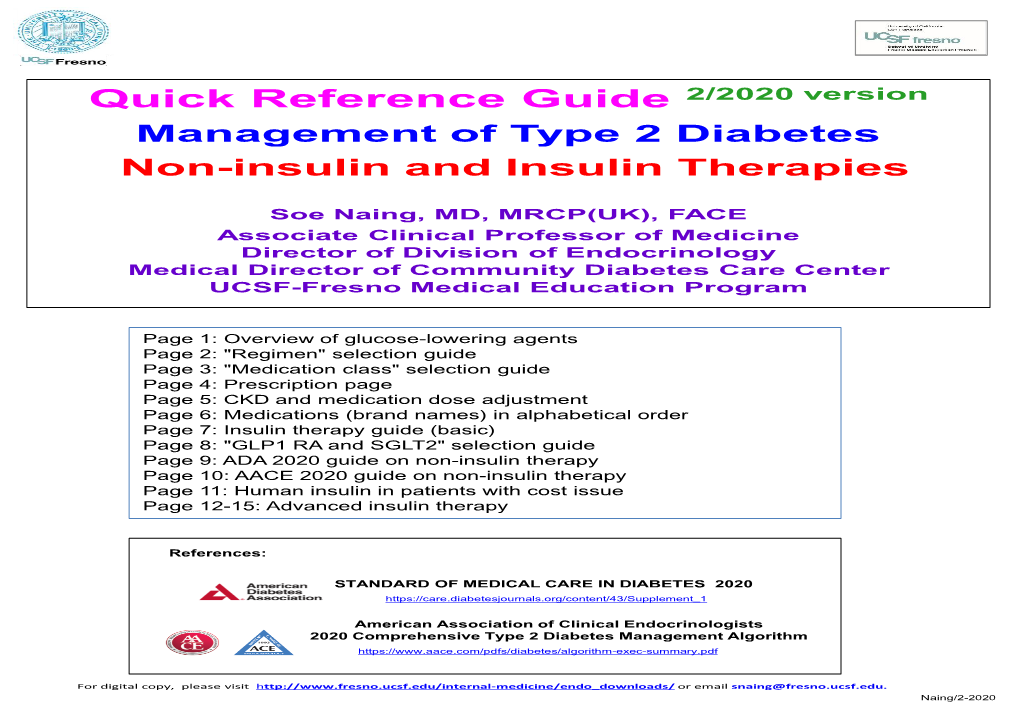 Diabetes Quick Reference Guide