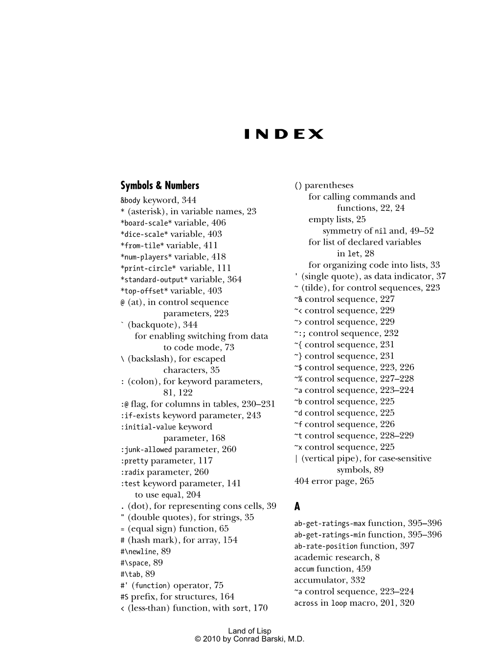 Symbols & Numbers A