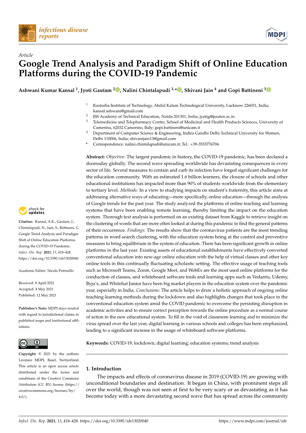 Google Trend Analysis and Paradigm Shift of Online Education Platforms During the COVID-19 Pandemic