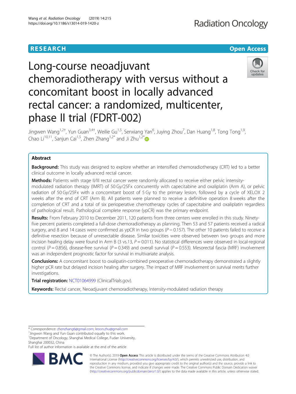 Long-Course Neoadjuvant Chemoradiotherapy with Versus