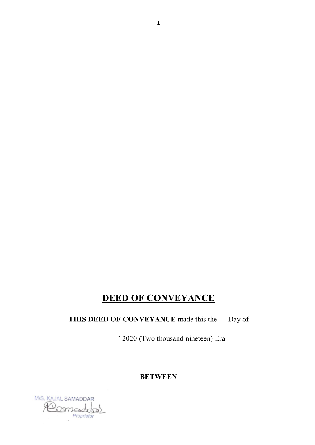Deed of Conveyance