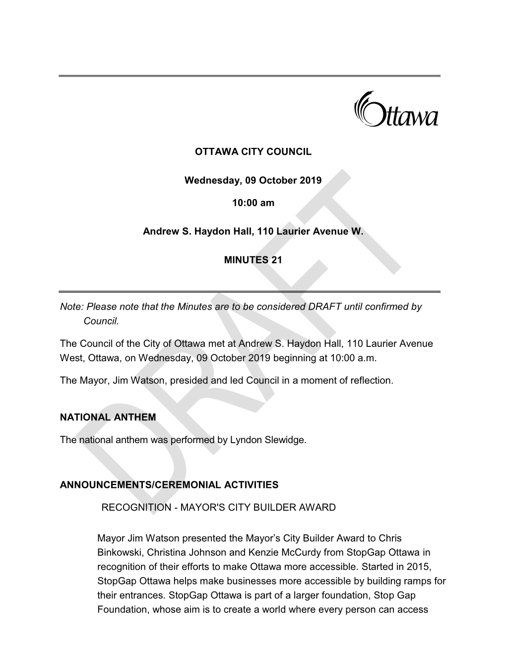 City Council Minutes