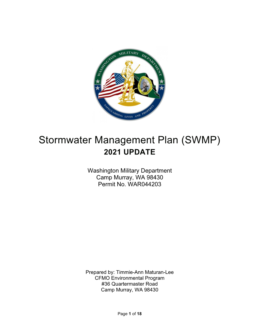 Stormwater Management Plan (SWMP)