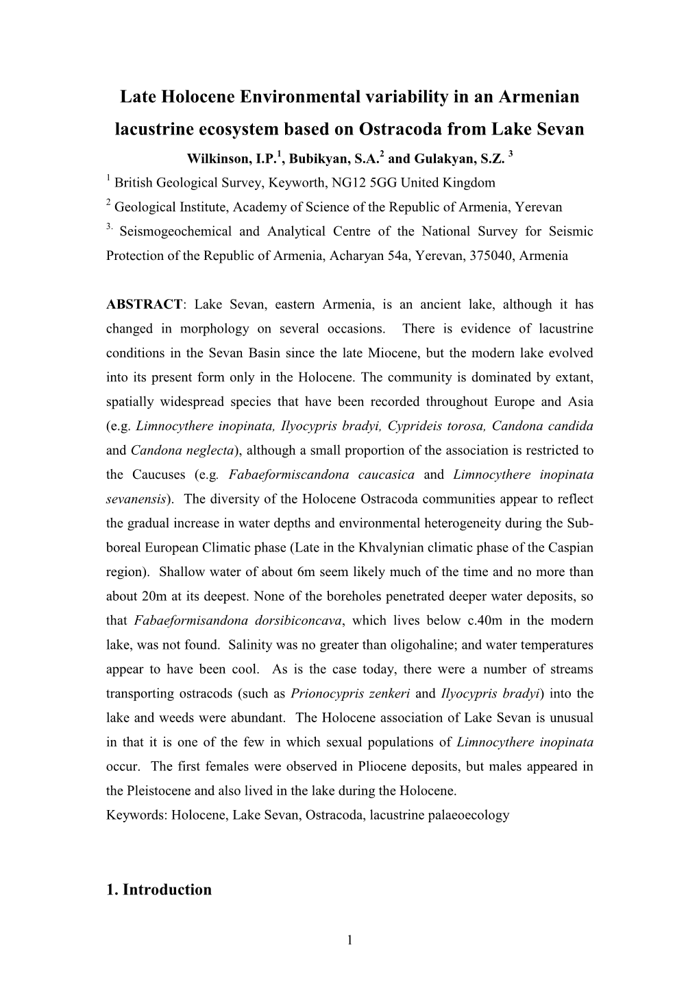 It Was During the Miocene That the Environment of Deposition Changed