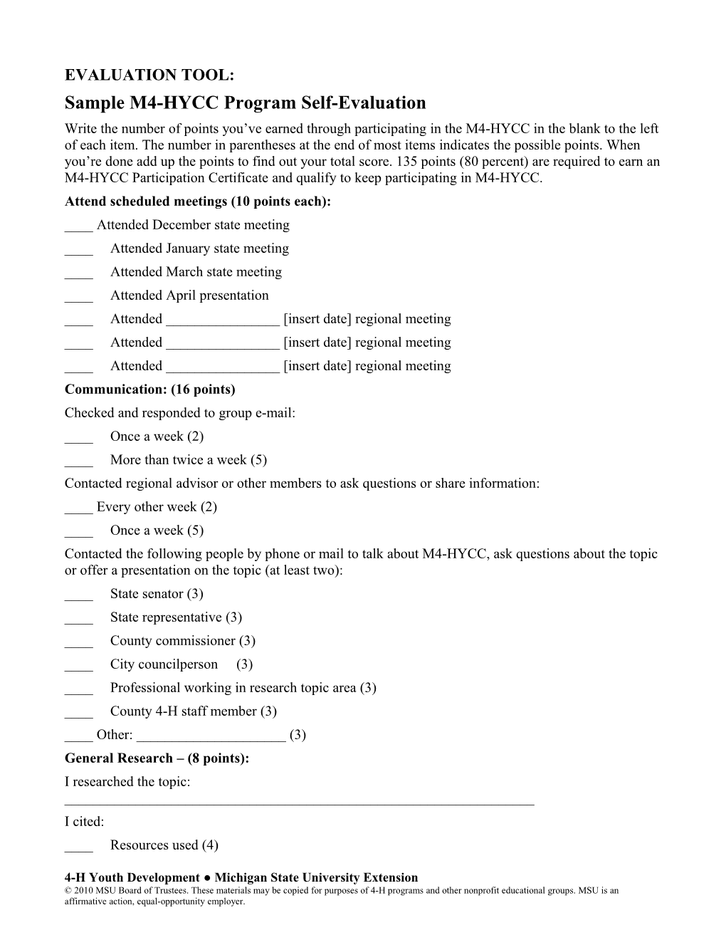 Creating an Effective Youth Conservation Council: the Michigan 4 H Youth Conservation Corps s1