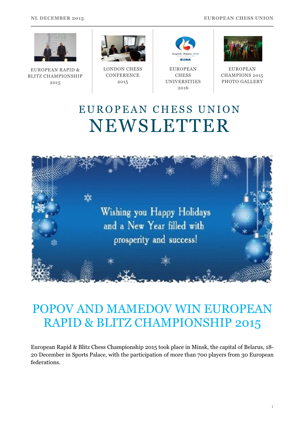 ECU NEWSLETTER December 2015